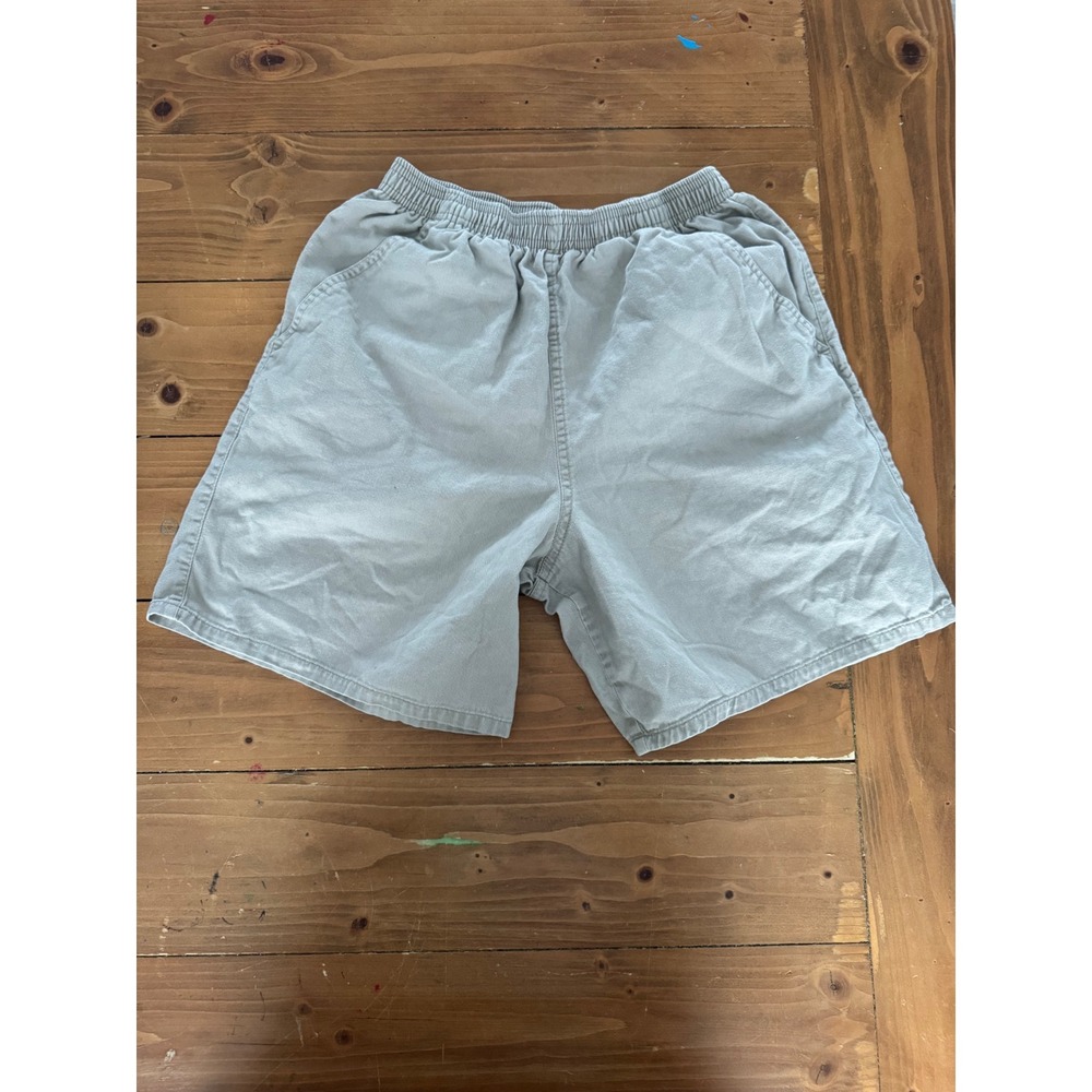 Kids Khaki Tan Cotton Elastic Waist Shorts Size L 14-16 Boys Girls